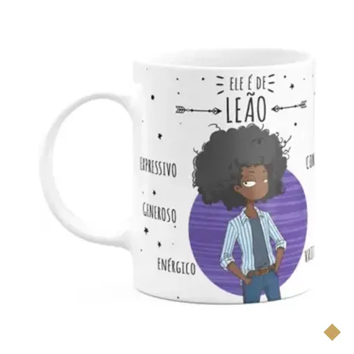 Caneca Signos Cartoon - Ele É De Leão - M2 - 325ml
