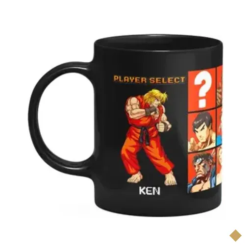 Caneca Gamer - Street Fighter Player Select Ken - Preta