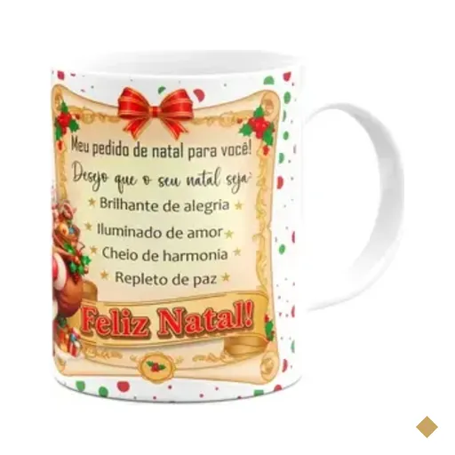 Caneca Natalina - Meu Pedido De Natal Pra Você - 325ml
