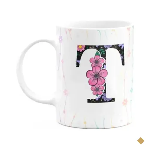 Caneca Today - Com Inicial Do Nome Letra T - 325ml