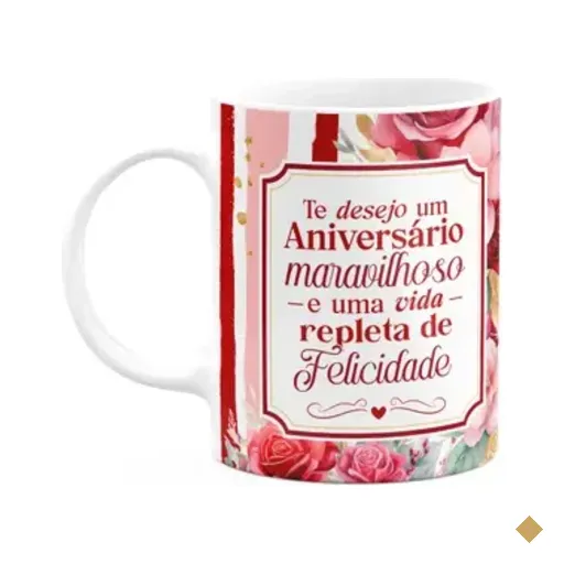 Caneca Aniversário - Vida Repleta De Felicidade - M2
