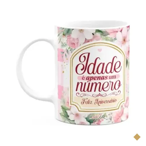 Caneca Aniversário - Idade É Apenas Um Número - 325ml