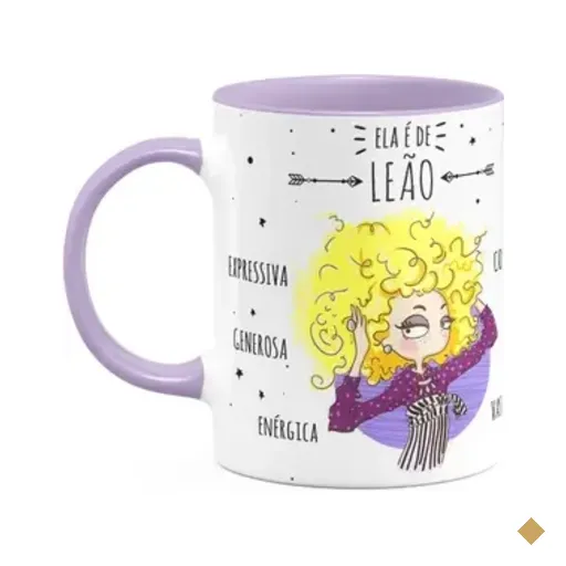 Caneca Signos Cartoon - Ela É De Leão - B-lilac - M1