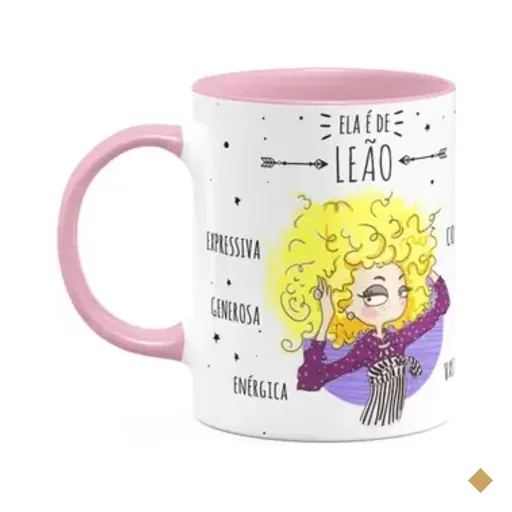 Caneca Signos Cartoon - Ela É De Leão - B-pink - M1