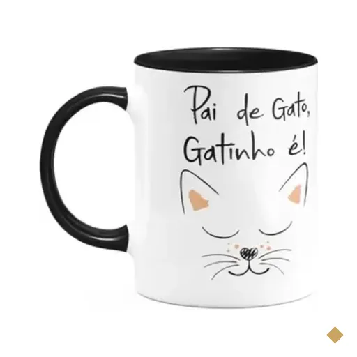 Caneca Pais - Pai De Gato, Gatinho É! B-black - 325ml