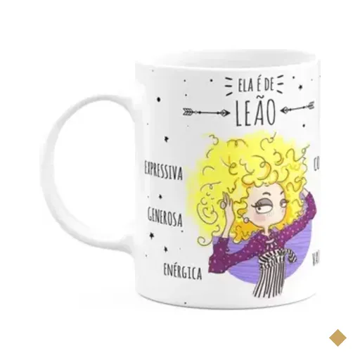 Caneca Signos Cartoon - Ela É De Leão - M1 - 325ml