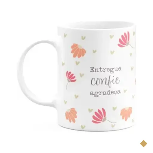 Caneca Fé - Entregue, Confie, Agradeça - 325ml