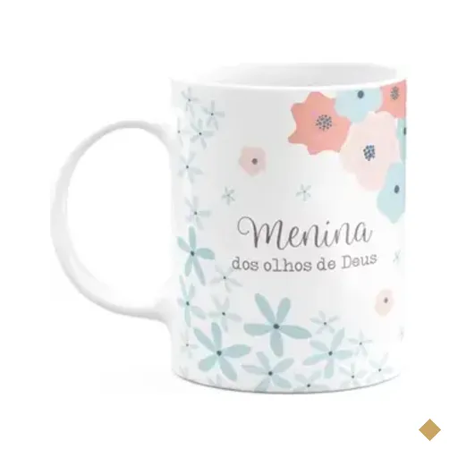 Caneca Fé - Menina Dos Olhos De Deus - 325ml