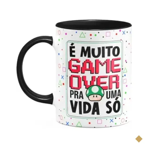 Caneca Gamer - É Muito Game Over Pra Uma Vida Só - B-black