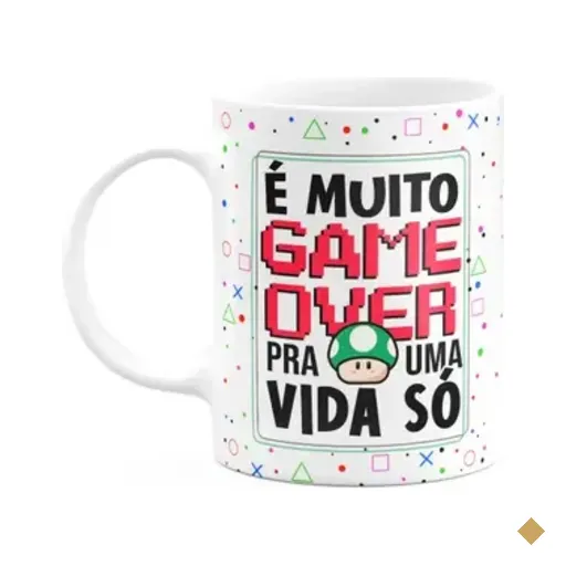 Caneca Gamer - É Muito Game Over Pra Uma Vida Só
