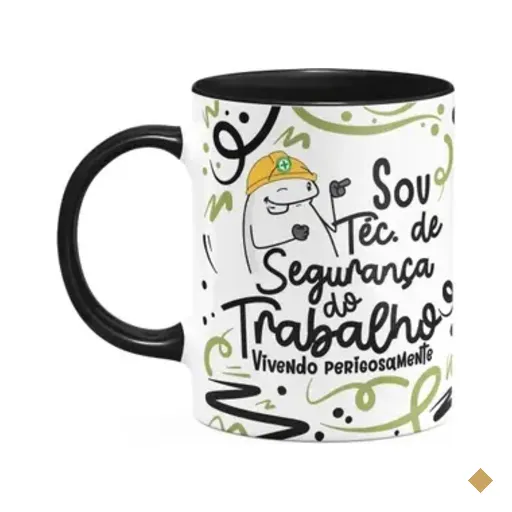 Caneca Flork - Sou Téc De Segurança Do Trabalho - B-black