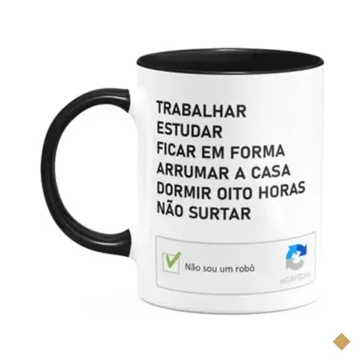 Caneca Geek Divertida - Não Sou Robô - 325ml B-black