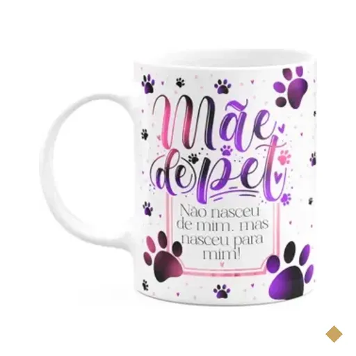 Caneca Dia Das Mães - Mãe De Pet Também É Mãe - 325ml - M2