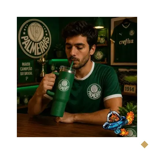 Caneca Térmica Up 1200ml Times - Palmeiras