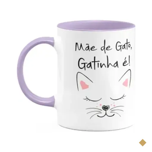 Caneca Pets - Mãe De Gato, Gatinha É! B-lilac - 325ml