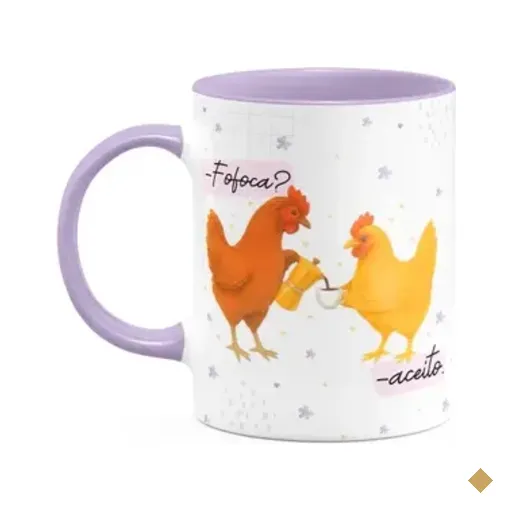 Caneca Divertida Amizade - Fofoca? Aceito - B-lilac
