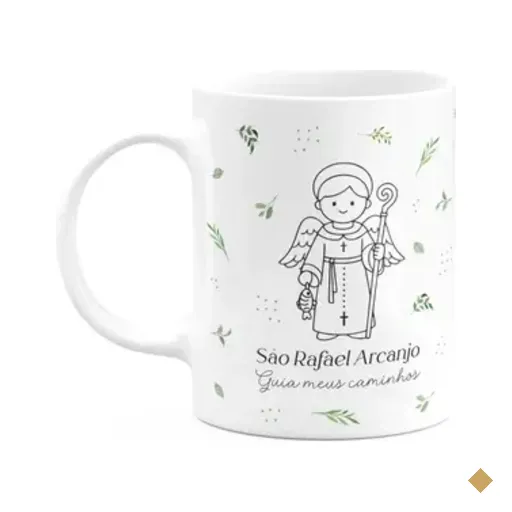 Caneca Religiosa Santinhos - São Rafael Arcanjo - 325ml