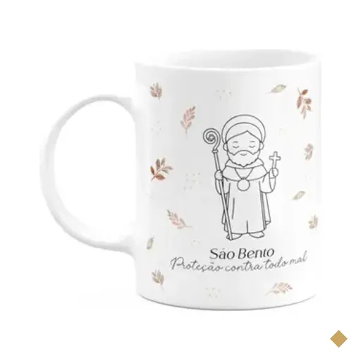 Caneca Religiosa Santinhos - São Bento - 325ml