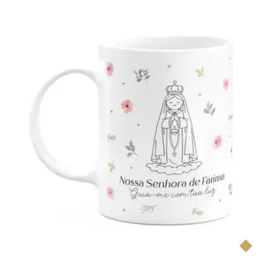 Caneca Religiosa Santinhos - Nossa Senhora De Fátima - 325ml