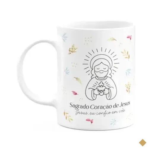 Caneca Religiosa Santinhos - Sagrado Coração De Jesus