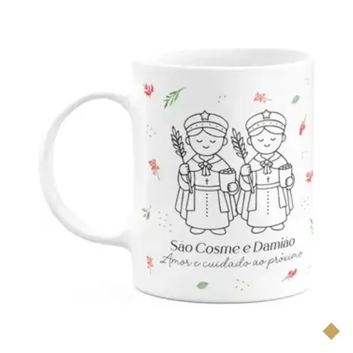 Caneca Religiosa Santinhos - São Cosme E Damião - 325ml