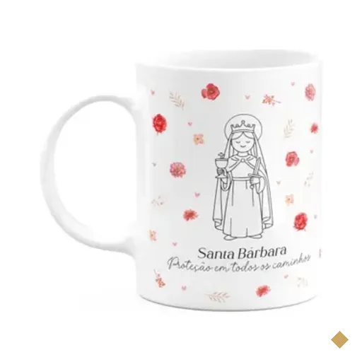 Caneca Religiosa Santinhos - Santa Bárbara