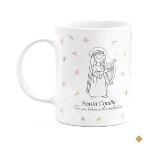 Caneca Religiosa Santinhos - Santa Cecília