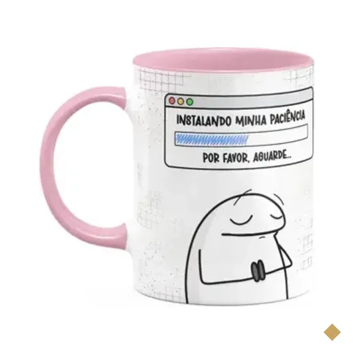Caneca Divertida Flork - Instalando Paciência - B-pink