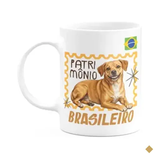 Caneca Brasil - Cachorro Caramelo, Patrimônio Brasileiro!