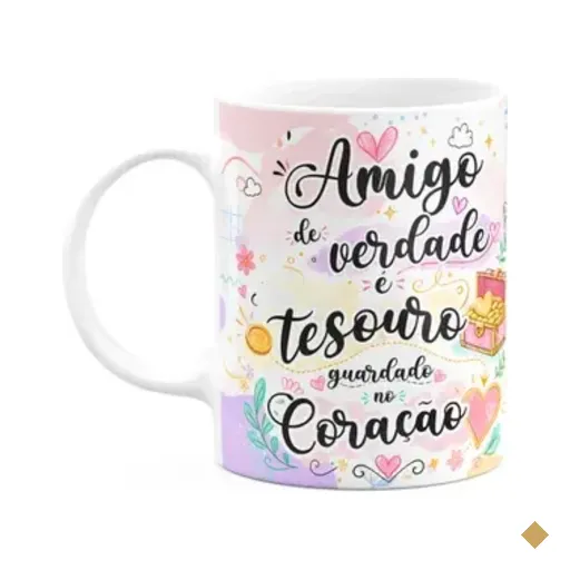 Caneca Amizade - Amigo É Tesouro Guardado No Coração - M2
