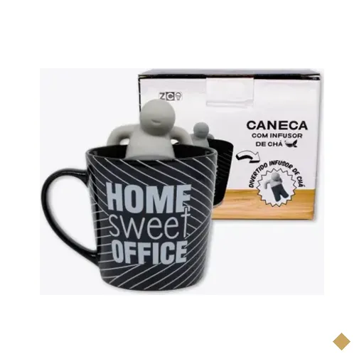 Caneca 350ml C/ Infusor P/ Chá Home Sweet