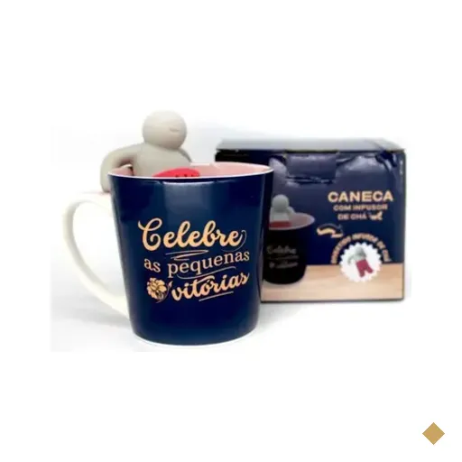 Caneca 350ml Com Infusor P/ Chá Celebre