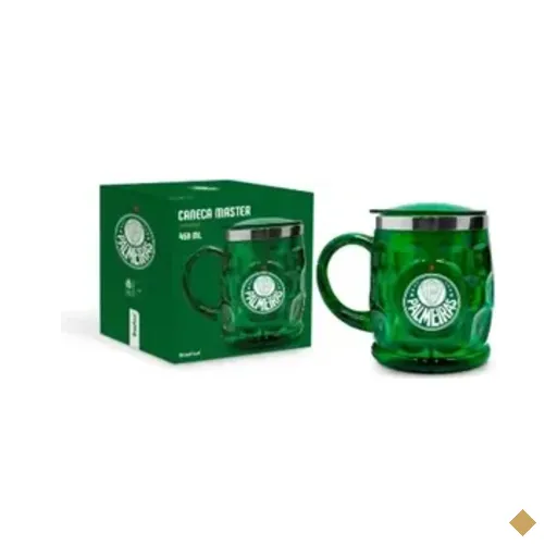 Caneca Plást. Inox Master 450ml Times - Palmeiras