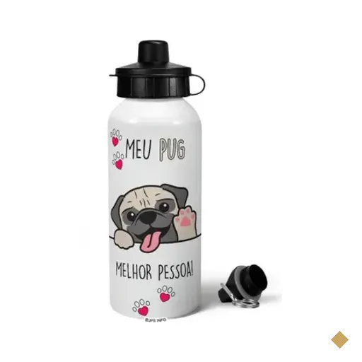 Garrafa Squeeze Mq - Meu Pug, Melhor Pessoa!