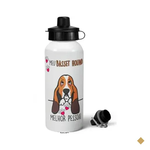 Garrafa Squeeze Mq Dog - Meu Basset Hound, Melhor Pessoa!