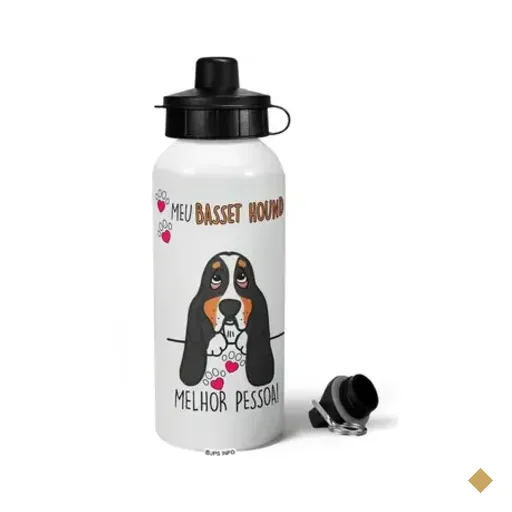 Garrafa Squeeze Mq Dog - Meu Basset Hound, Melhor Pessoa! M2