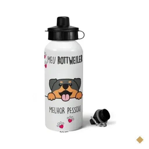 Garrafa Squeeze Mq - Meu Rottweiler, Melhor Pessoa!