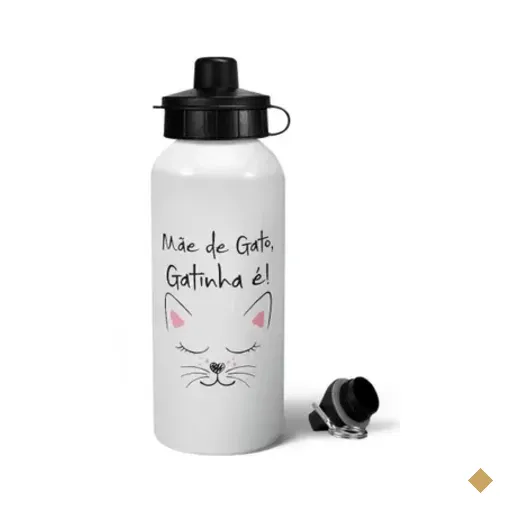 Garrafa Squeeze Mq - Mãe De Gato, Gatinha É!