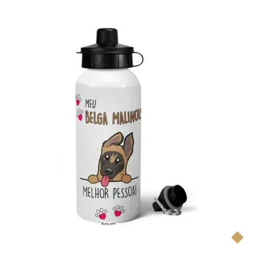 Garrafa Squeeze Mq - Meu Belga Malinois, Melhor Pessoa!