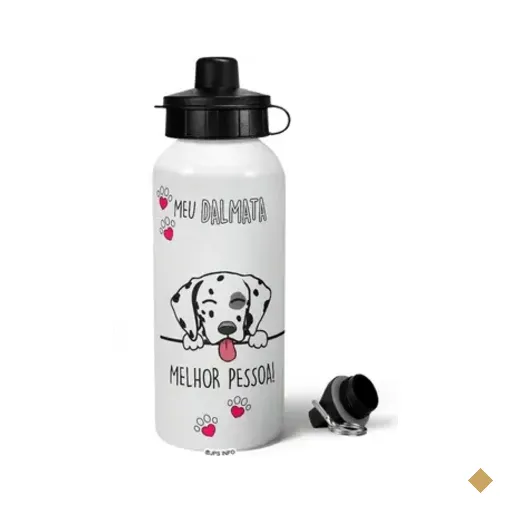 Garrafa Squeeze Mq Dog - Meu Dalmata, Melhor Pessoa!
