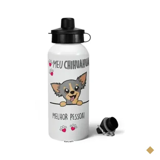 Garrafa Squeeze Mq - Meu Chihuahua, Melhor Pessoa!