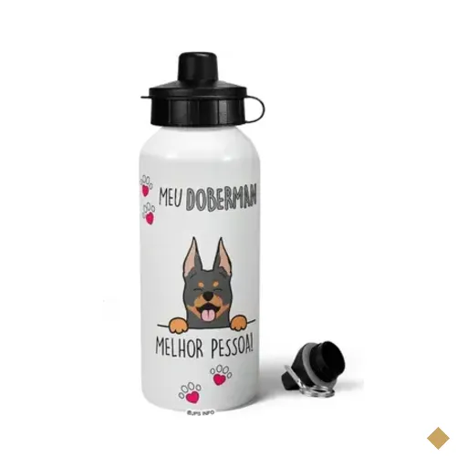 Garrafa Squeeze Mq - Meu Doberman, Melhor Pessoa!