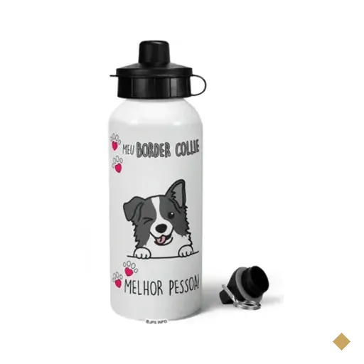Garrafa Squeeze Mq Dog - Meu Border Collie, Melhor Pessoa!