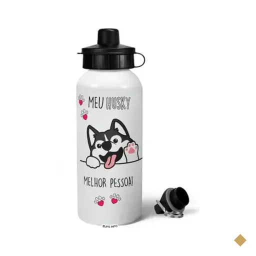 Garrafa Squeeze Mq - Meu Husky, Melhor Pessoa!
