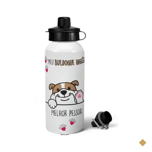 Garrafa Squeeze Mq - Meu Buldogue Inglês, Melhor Pessoa!