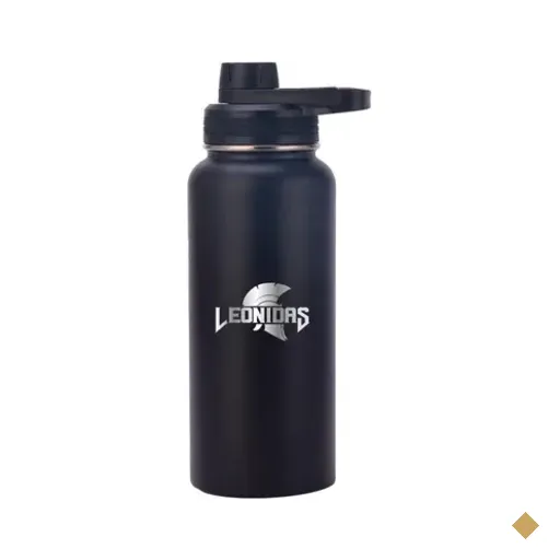 Garrafa Térmica Leonidas, 1l, 24h Frio E 12h Quente, Metal, Preto, Ln-bt