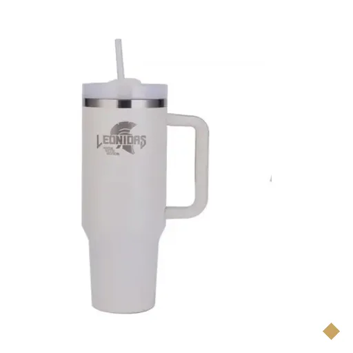 Copo Térmico Leonidas, 1180ml, Com Canudo, Quente Ou Frio, Metal, Creme, Ln-gl