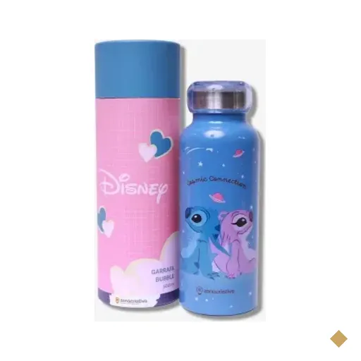 Garrafa Bubble 500ml Stitch E Angel Namorados
