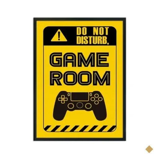 Quadro Decorativo Gamer Geek E Nerd Aviso Do Not Disturb, Game Room