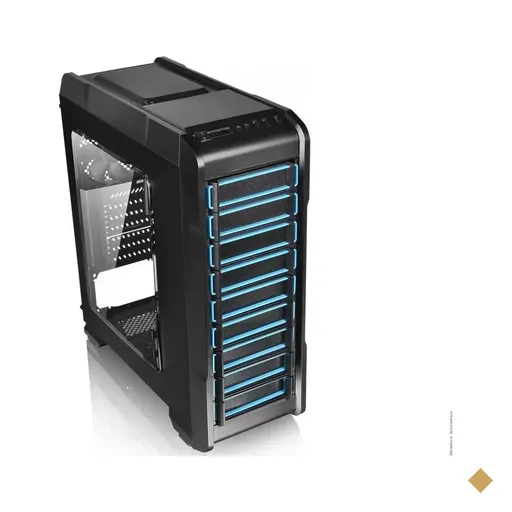 Gabinete Thermaltake Versa N23 Blue LED Fan Mid-Tower Black